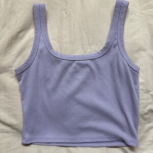 SHEIN Lavender Ribbed Crop Top